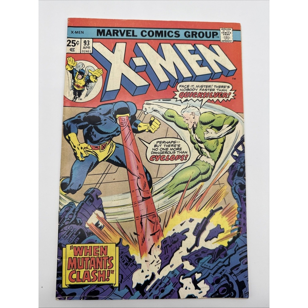 X-Men 93 Marvel Comics 1975 Cyclops vs Quicksilver When Mutants Clash Bronze Age